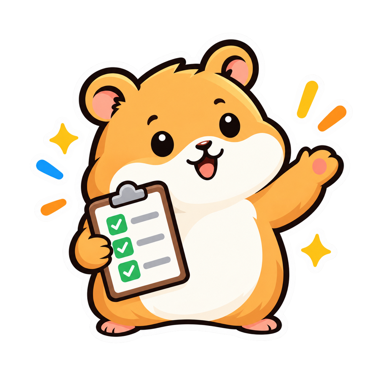 Hamstik mascot welcoming a new user